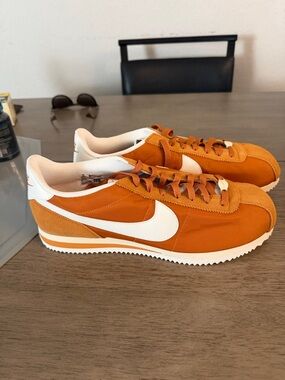 Nike Men’s Orange and White Retro Cortez Sneakers